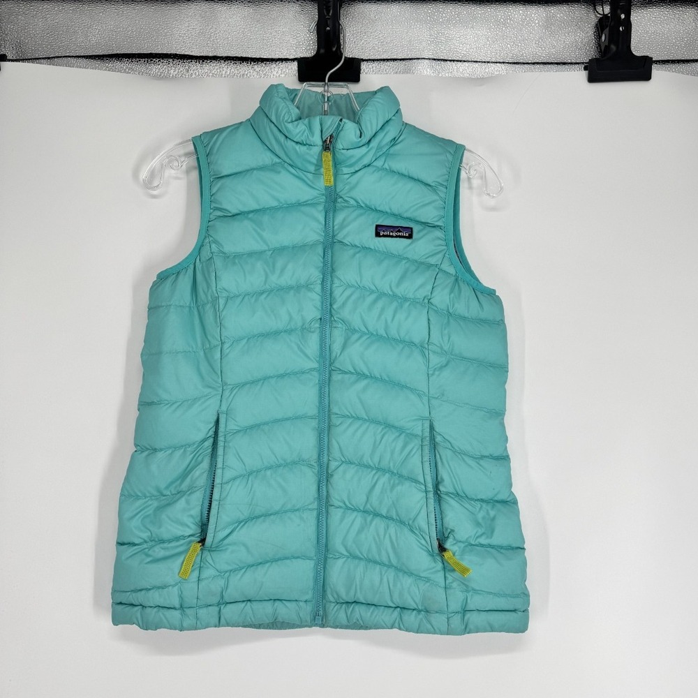 Patagonia Down Sweater Puffer Vest Youth Girls Large 12 Quilted Insulated Fill